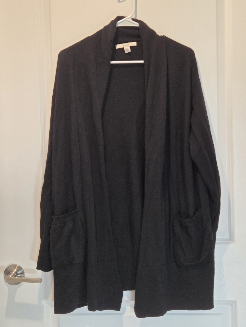 Sejour 55% Wool Black Long Open Cardigan